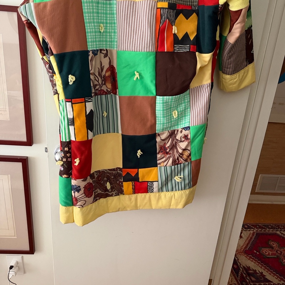 Colorful Patchwork quilted blanket jacket - image 1